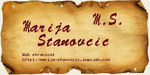 Marija Stanovčić vizit kartica